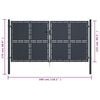 vidaXL Garden Gate Steel 118.1x49.2" Anthracite