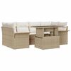 vidaXL Garden Sofa Set with Cushion 7 pcs Beige Poly Rattan