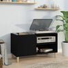 vidaXL Record Cabinet Black Engineered wood Medium Record Cabinet