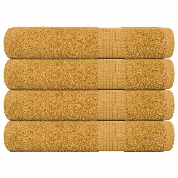 vidaXL Sauna Towel Set of 4 Gold 100% Cotton 31.5 x 78.7 in