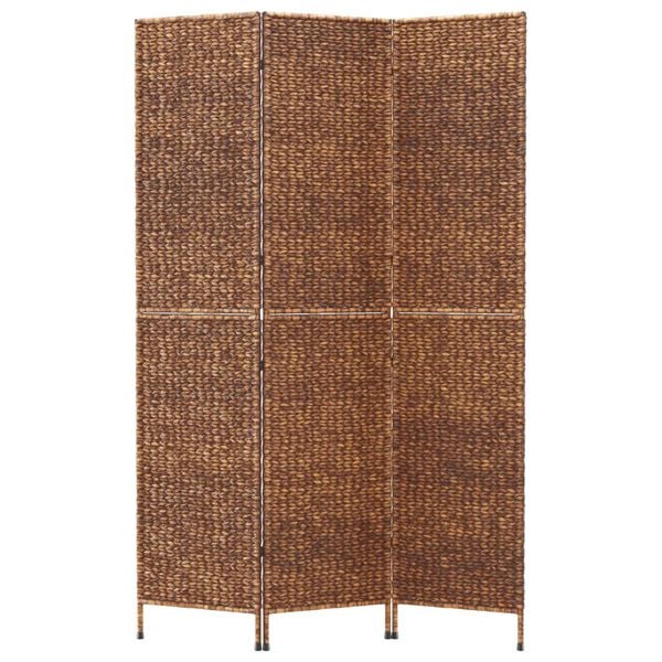 vidaXL Room Divider 3-Panel Brown 48.0x70.9" Water Hyacinth