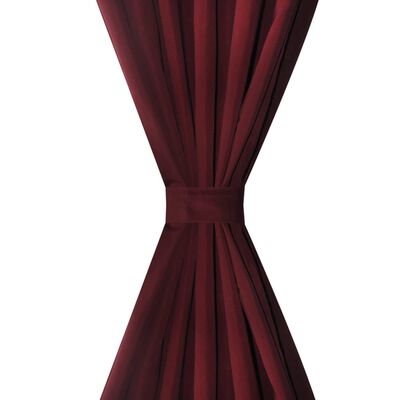 2 pcs Bordeaux Micro-Satin Curtains with Loops 55" x 96"