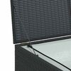 vidaXL Outdoor Storage Box Black PE Rattan, Powder-Coated Steel