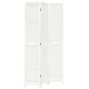 vidaXL Room Divider 3 Panels White Solid Wood Paulownia