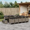 vidaXL Garden Dining Set Grey PE Rattan 15 Piece Set Foldable