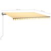 vidaXL Retractable Awning Yellow and white Powder-coated aluminum