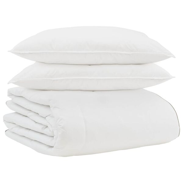 vidaXL Winter Duvet with Pillow 3 pcs White Down Feather