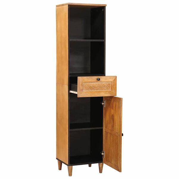 vidaXL Bathroom Cabinet with Door Light Brown 14.96 x 12.99 x 62.99 in