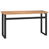 vidaXL Desk Natural teak, Black Solid teak wood Medium Desk