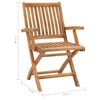 vidaXL Garden Chair Set of 8 Cream white, Natural teak