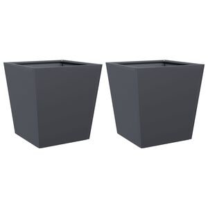 vidaXL Garden Planter Set of 2 Anthracite Cold-rolled steel