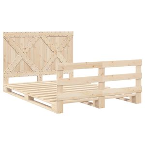 vidaXL Bed Frame Pine Solid pine wood Double Durable Bed Frame