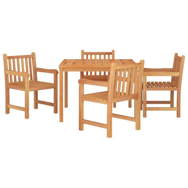 vidaXL Garden Dining Set Teak Solid teak wood 5-Piece Set