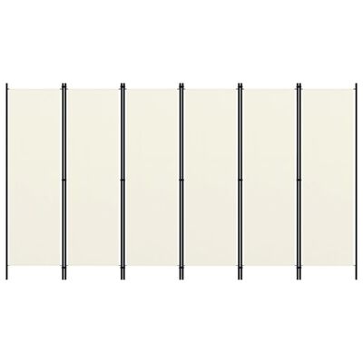 vidaXL 6-Panel Room Divider Cream White 118.1"x70.9"