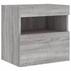 vidaXL TV Wall Stand with LED Lights Gray Sonoma 15.7"x11.8"x15.7"