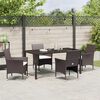 vidaXL Garden Dining Set with Cushion 5 pcs Brown Poly Rattan