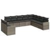 vidaXL Garden Sofa Set Gray PE rattan, Powder-coated steel Large Modular