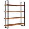 vidaXL Bookcase Natural Wood, Black Solid Acacia wood, Iron Large