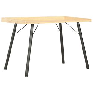 vidaXL Desk Black and Oak Engineered Wood and Powder-Coated Steel Compact