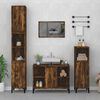 vidaXL Sink Cabinet Smoked Oak Engineered wood, metal Medium