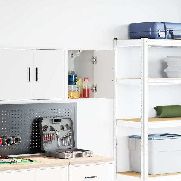 vidaXL Garage Wall Cabinet White Engineered Wood