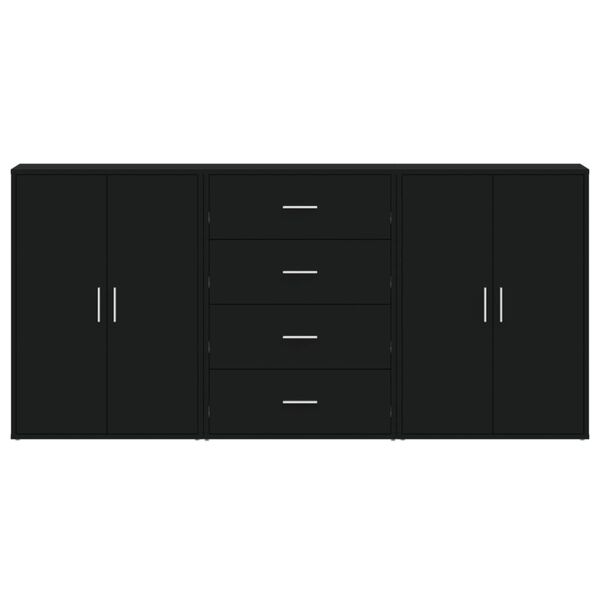 vidaXL Sideboard Black Engineered Wood Medium Living Room Storage