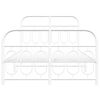 vidaXL Bed Frame White Steel Small Double Bed Frame Rectangular