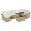 vidaXL Garden Sofa Set with Cushion 8 pcs Beige Poly rattan