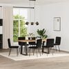 vidaXL Dining Chair Set of 6 Black Velvet, Plywood, Metal Standard