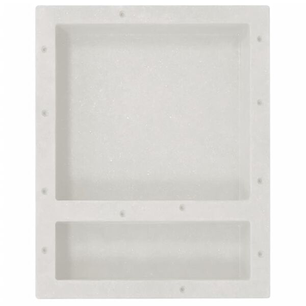 vidaXL Shower Niche with 2 Compartments Matt White 16.1"x20.1"x3.9"