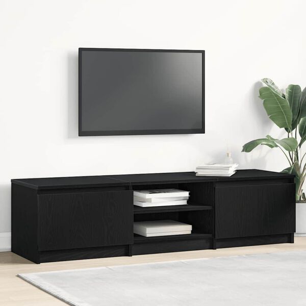 vidaXL TV Cabinet Black Oak 140x40x36 cm Engineered Wood