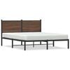 vidaXL Bed Frame Brown Oak Steel, Engineered Wood Full Bed Frame