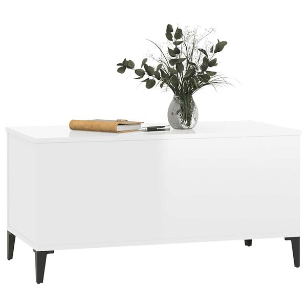 vidaXL Coffee Table High Gloss White Engineered wood, Metal