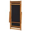 vidaXL Beach Chair Black Solid eucalyptus wood, 100% polyester fabric