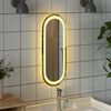 vidaXL LED Bathroom Mirror Glass, LED components 15.7 x 5.9 in