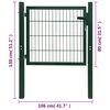 vidaXL 2D Fence Gate (Single) Green 39.4x31.5"