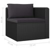 vidaXL Garden Lounge Set Black PE Rattan, Powder-Coated Steel, Polyester