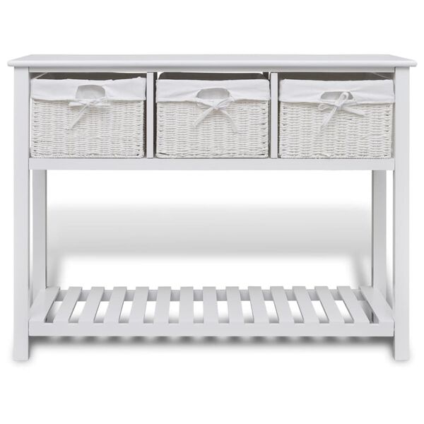 vidaXL Sideboard White MDF, Paulownia wood