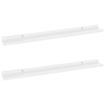 vidaXL Wall Shelves 2 pcs High Gloss White 31.5"x3.5"x1.2"