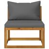 vidaXL Garden Lounge Set Dark grey, Natural wood