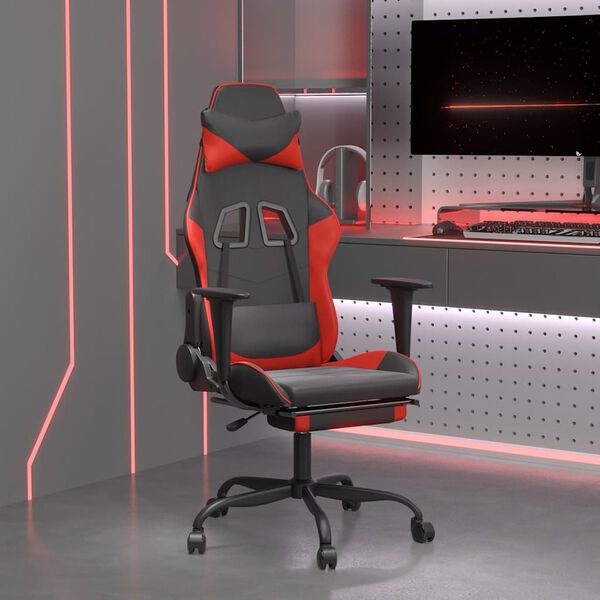 vidaXL Gaming Chair Black and Red