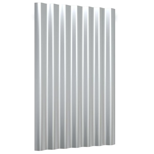 vidaXL Roof Panels 36 pcs Galvanized Steel Silver 23.6"x14.2"