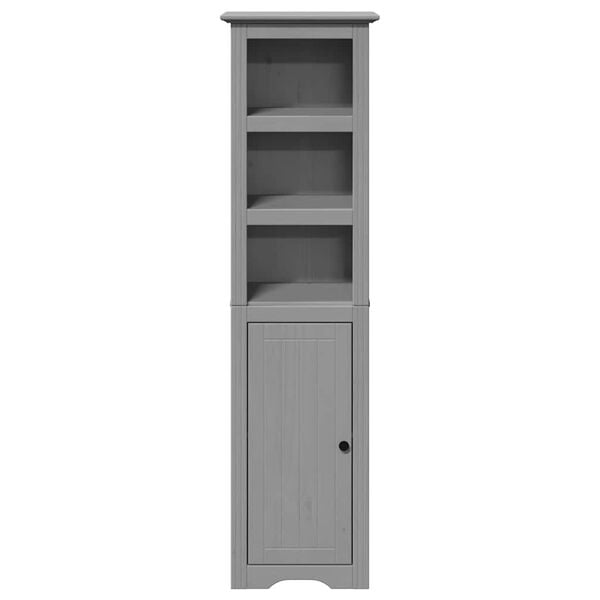 vidaXL Bathroom Cabinet Grey Solid pine wood, engineered wood, metal