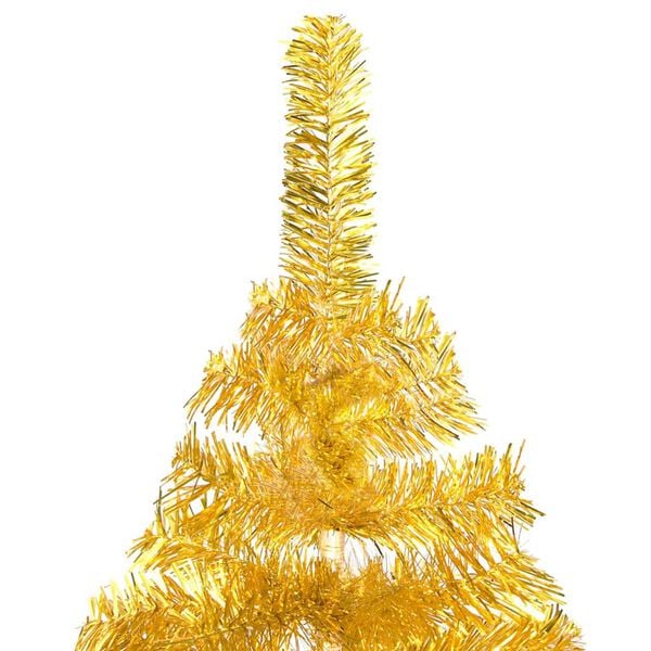 vidaXL Artificial Pre-lit Christmas Tree with Ball Set Gold 94.5" PET