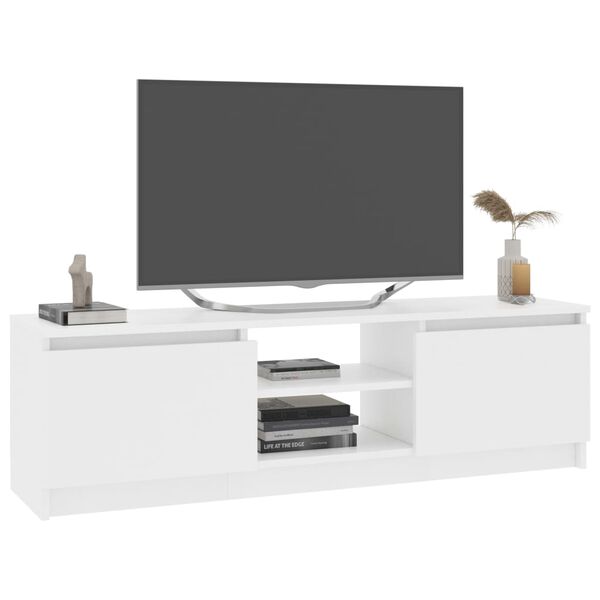 vidaXL TV Stand White 47.2"x11.8"x14" Engineered Wood