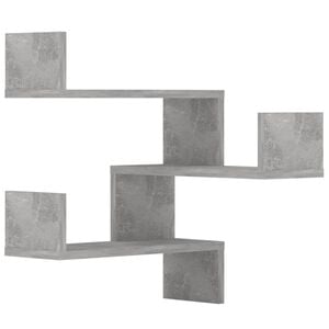 vidaXL Wall Corner Shelf Set of 2 Concrete Grey Engineered Wood Medium