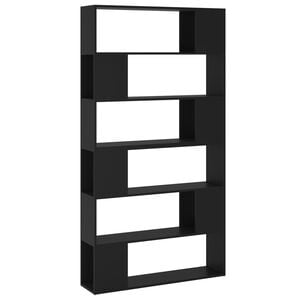 vidaXL Book Cabinet Room Divider Black Engineered wood 39.4x9.4x74.0 in