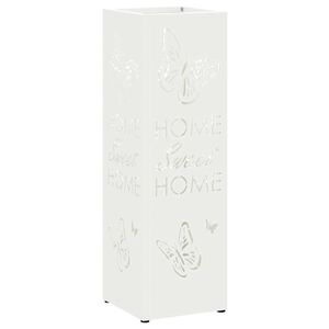 vidaXL Umbrella Stand White 15.5 x 15.5 x 49 cm Metal