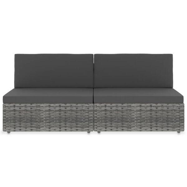vidaXL Garden Sofa Gray and anthracite