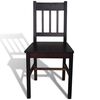 vidaXL Dining Chair Set of 6 Dark Brown Solid Pine Wood Standard